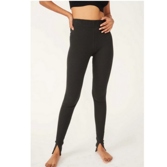 Free People Pants - Brand New With Tags- free people leggings (long johns) with slit detail in black